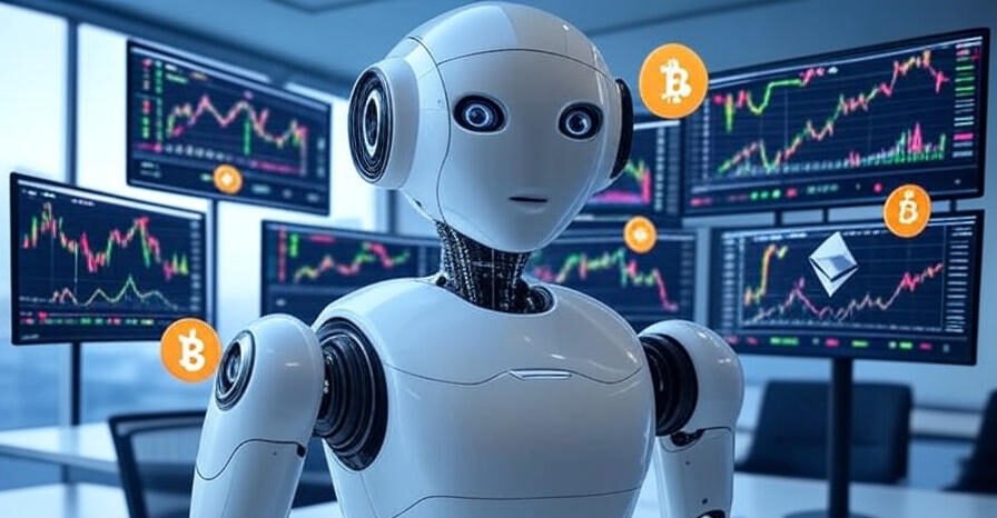 AI robot trading crypto for business on charts