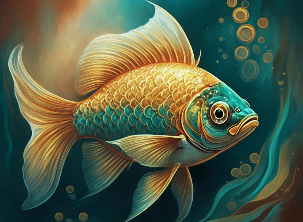 Artistic pastel-style fish inspired by Rita Kirkman’s vibrant and symbolic art.
